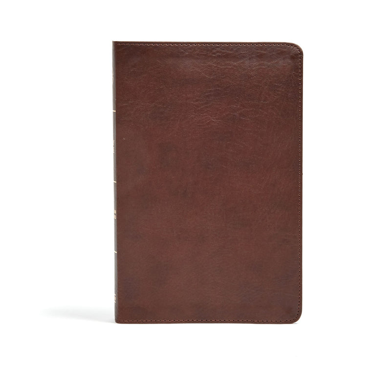 CSB Ultrathin Bible-Brown Leathertouch