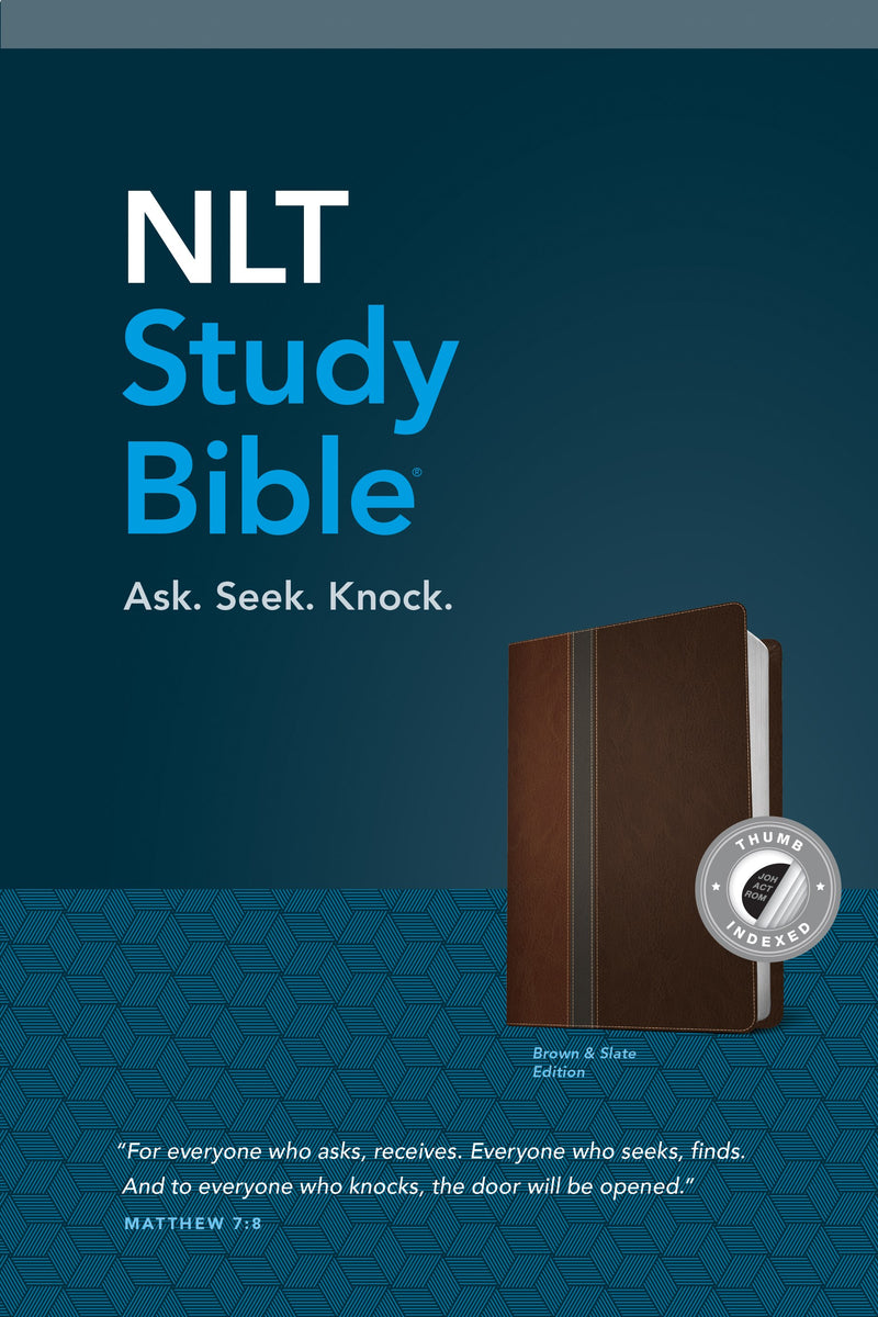 NLT Study Bible-Brown/Slate TuTone Indexed