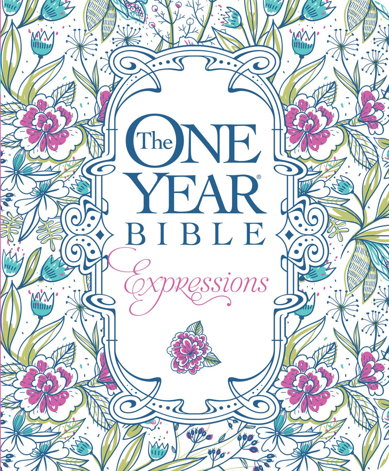 NLT One Year Creative Expressions Bible-Deluxe Floral Softcover 