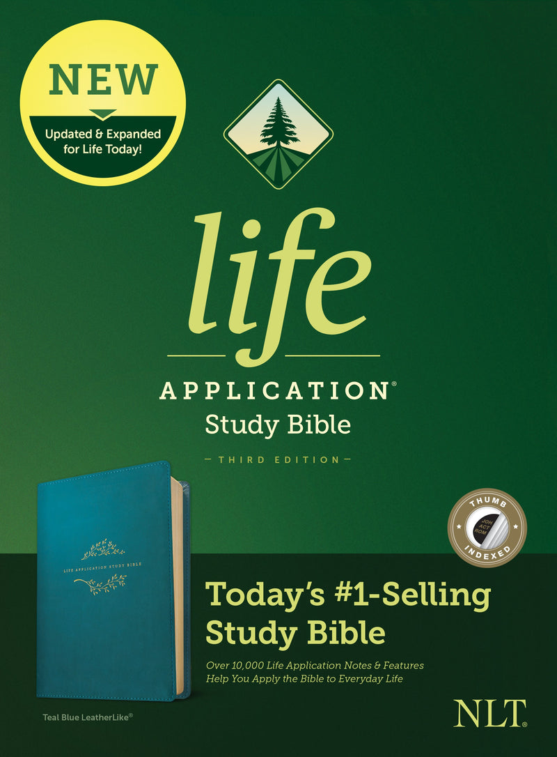 NLT Life Application Study Bible (Third Edition)-Teal Blue LeatherLike Indexed