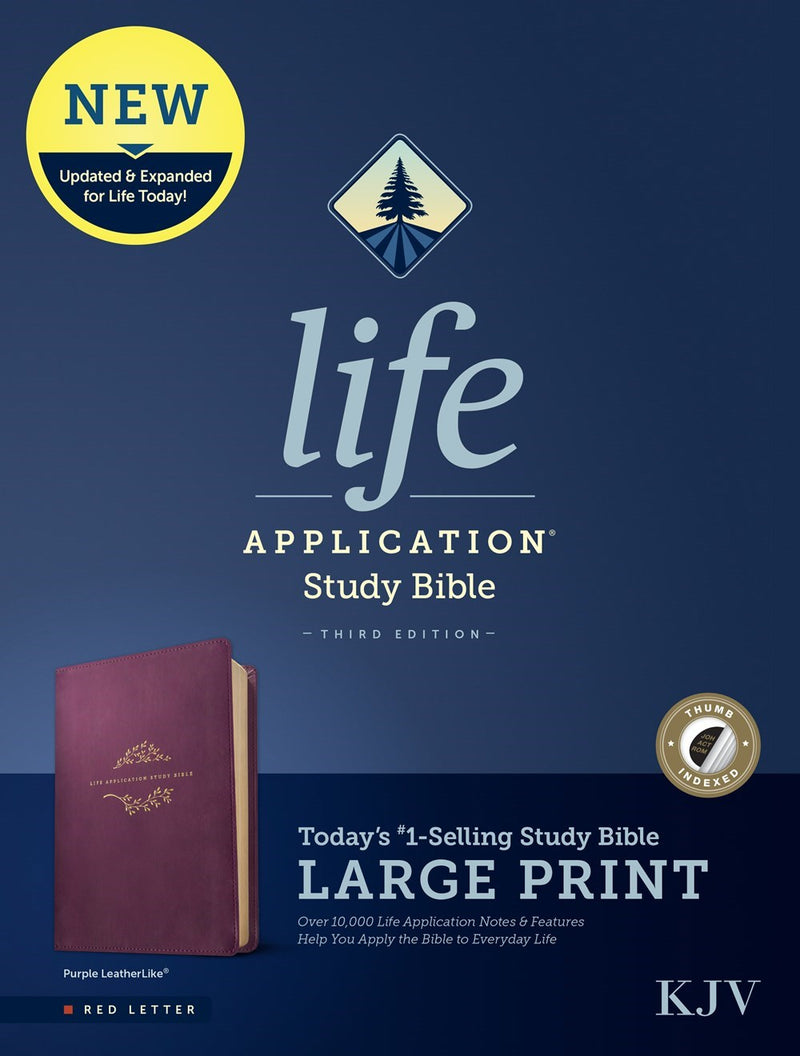 KJV Life Application Study Bible/Large Print (Third Edition)-RL-Purple Leatherlike Indexed