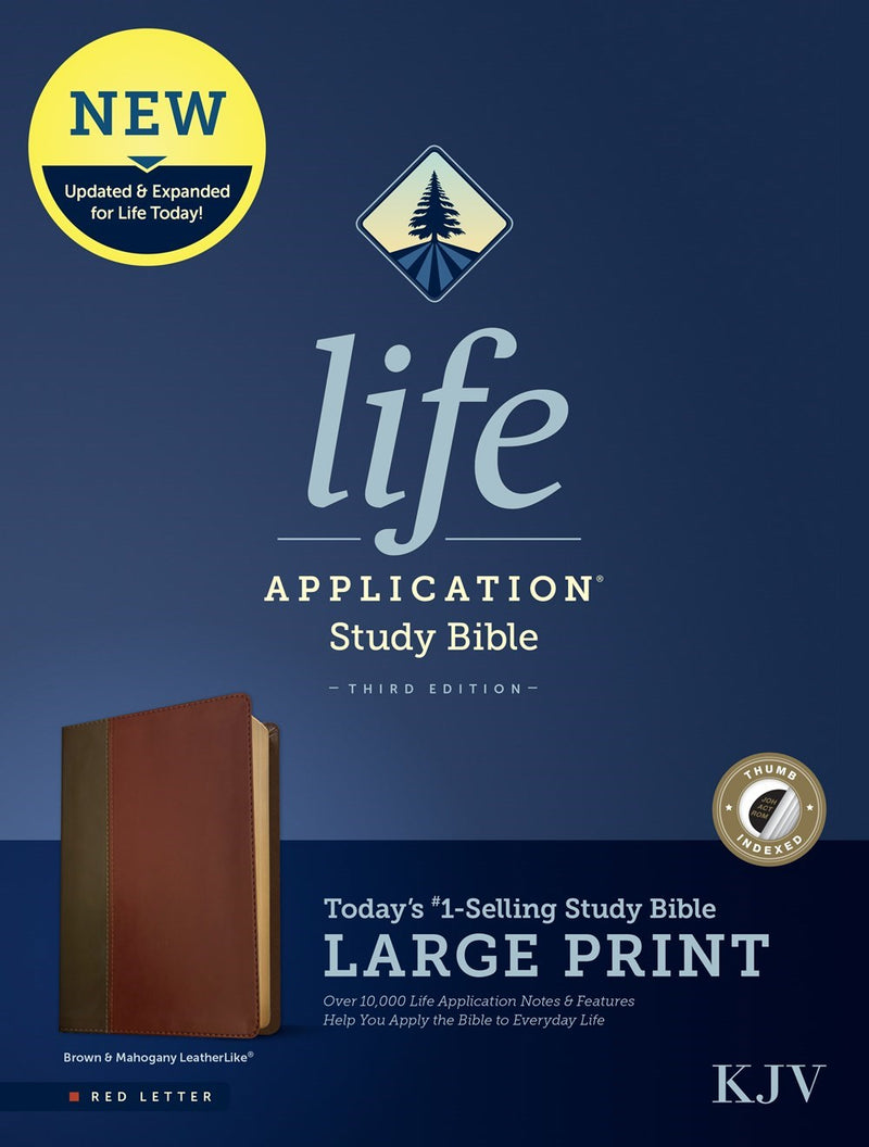 KJV Life Application Study Bible/Large Print (Third Edition)-RL-Brown/Mahogany Leatherlike Indexed