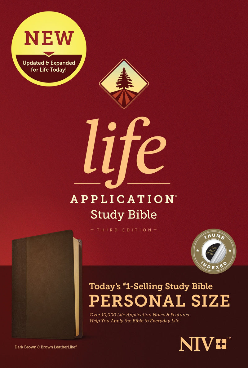 NIV Life Application Study Bible/Personal Size (Third Edition)-Dark Brown/Brown LeatherLike Indexed