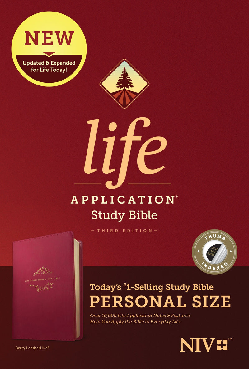 NIV Life Application Study Bible/Personal Size (Third Edition)-Berry LeatherLike Indexed