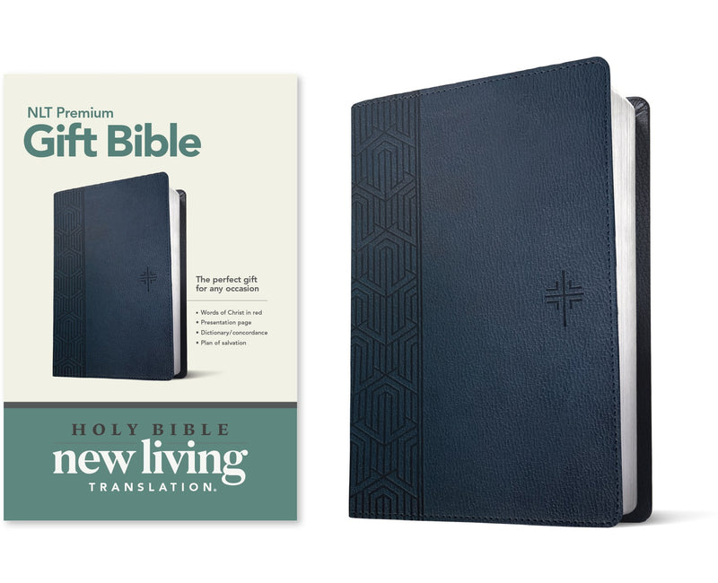 NLT Premium Gift Bible-Blue LeatherLike