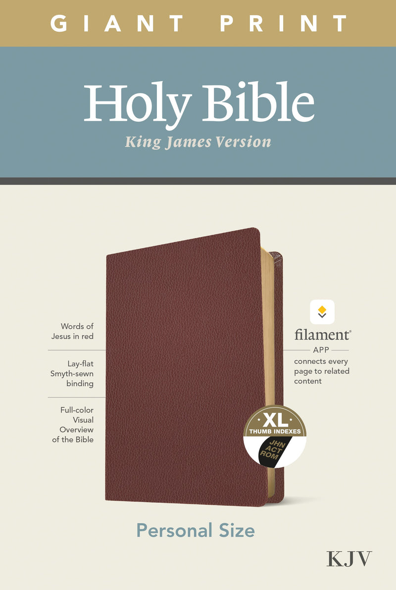 KJV Personal Size Giant Print Bible/Filament Enabled-Burgundy Genuine Leather Indexed