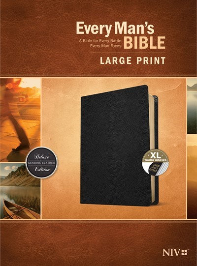 NIV Every Man's Bible/Large Print-Black Genuine Leather Indexed