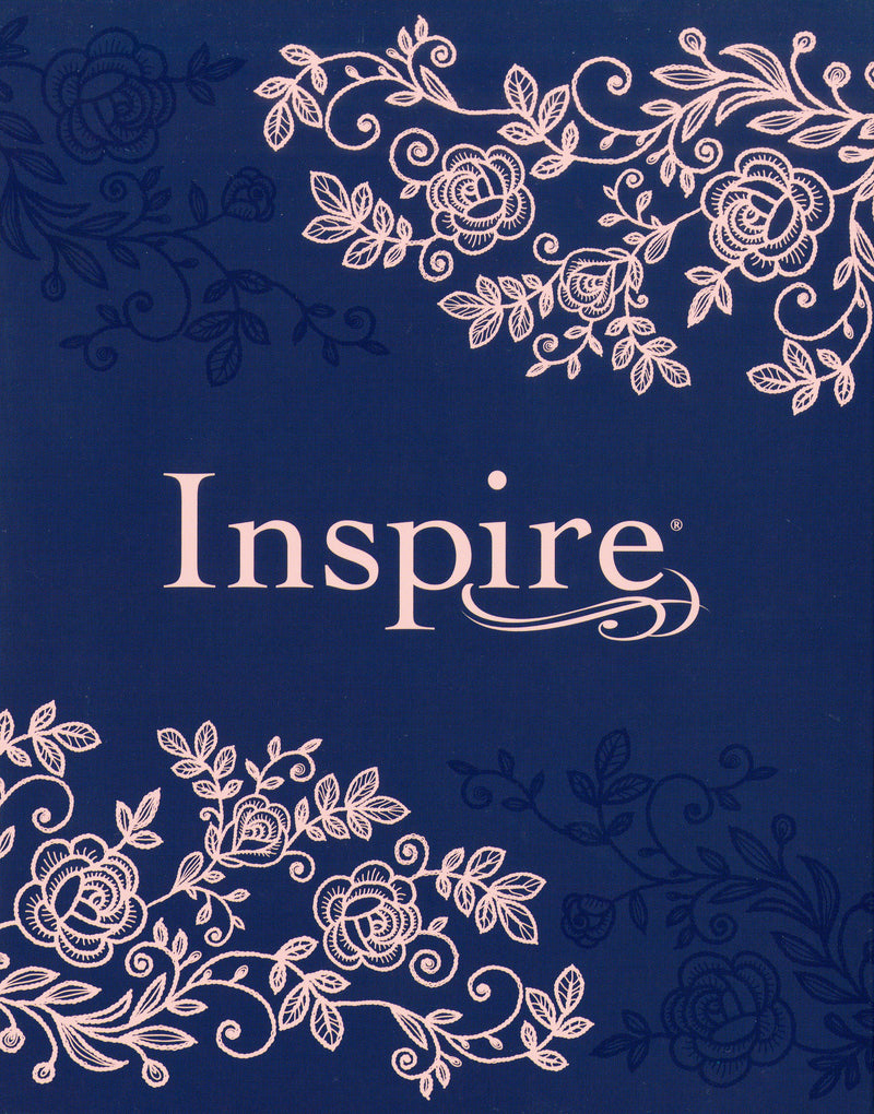 NLT Inspire Bible-Navy LeatherLike Hardcover