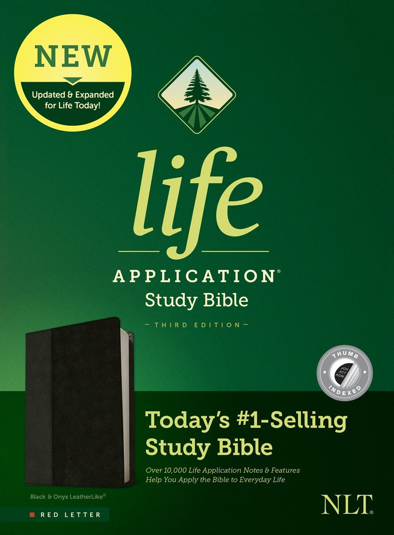 NLT Life Application Study Bible (Third Edition)-RL-Black/Onyx LeatherLike Indexed