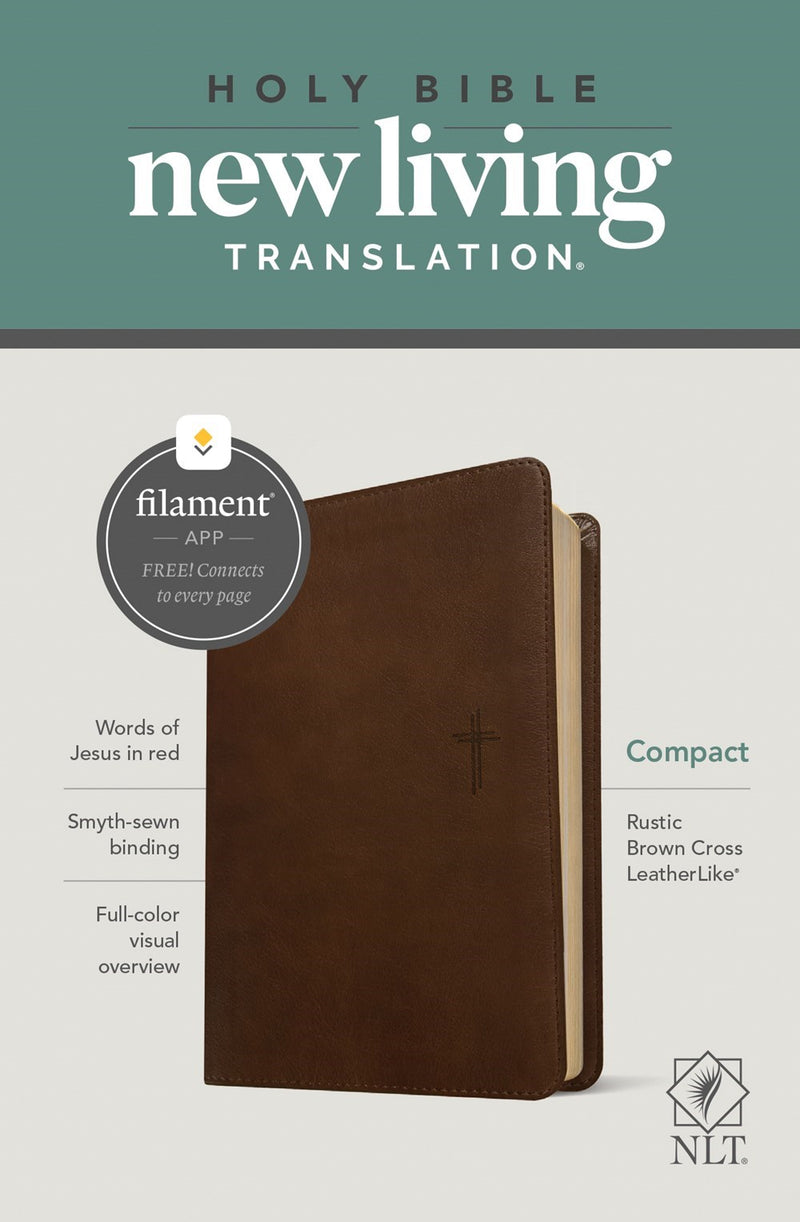 NLT Compact Bible/Filament Enabled Edition-Rustic Brown LeatherLike