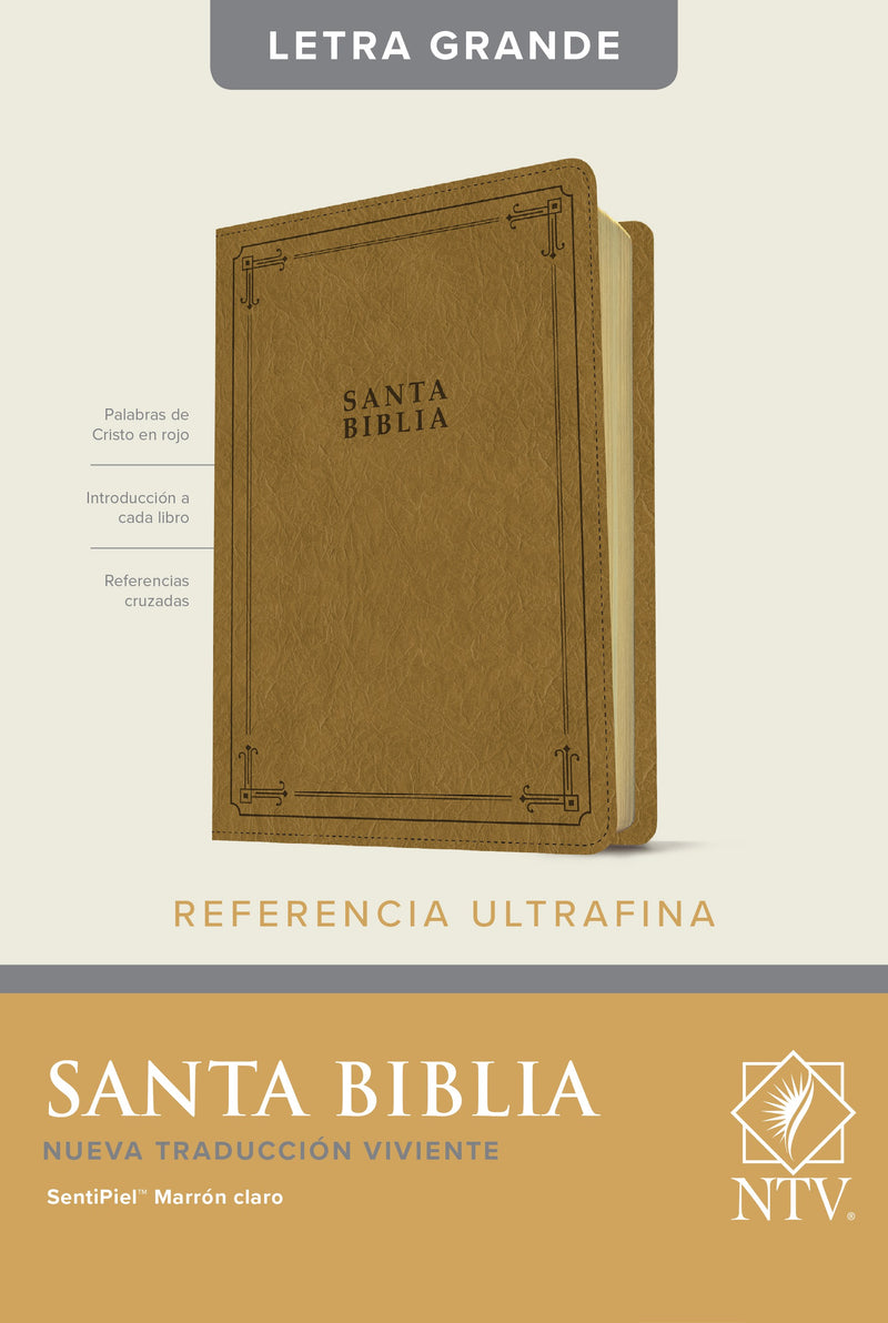 Span-NTV Large Print Reference Bible (Santa Biblia Edicion ziper con referencias)-Carmel LeatherLike Indexed