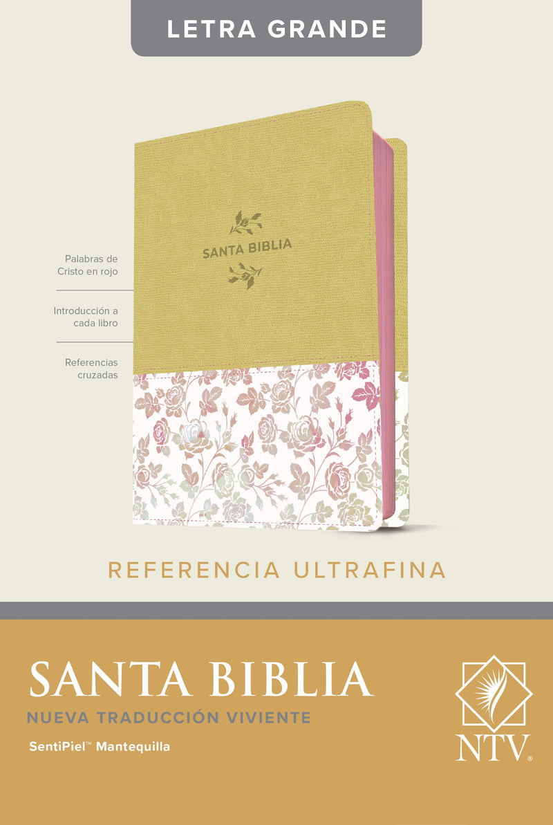 Span-NTV Large Print Reference Bible (Santa Biblia Edicion ziper con referencias)-Vintage Cream LeatherLike