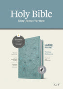KJV Large Print Thinline Reference Bible/Filament Enabled Edition-Floral Leaf Teal LeatherLike Indexed