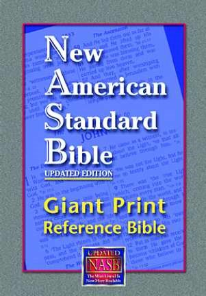 NASB Giant Print Reference Bible-Black Genuine Leather Indexed