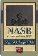NASB Large Print Compact Bible-Black Cross Leathertex