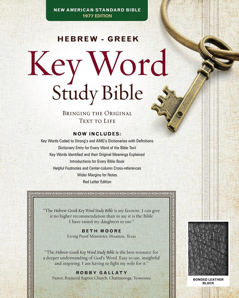 NASB Hebrew-Greek Key Word Study Bible-Black Bonded Leather Indexed