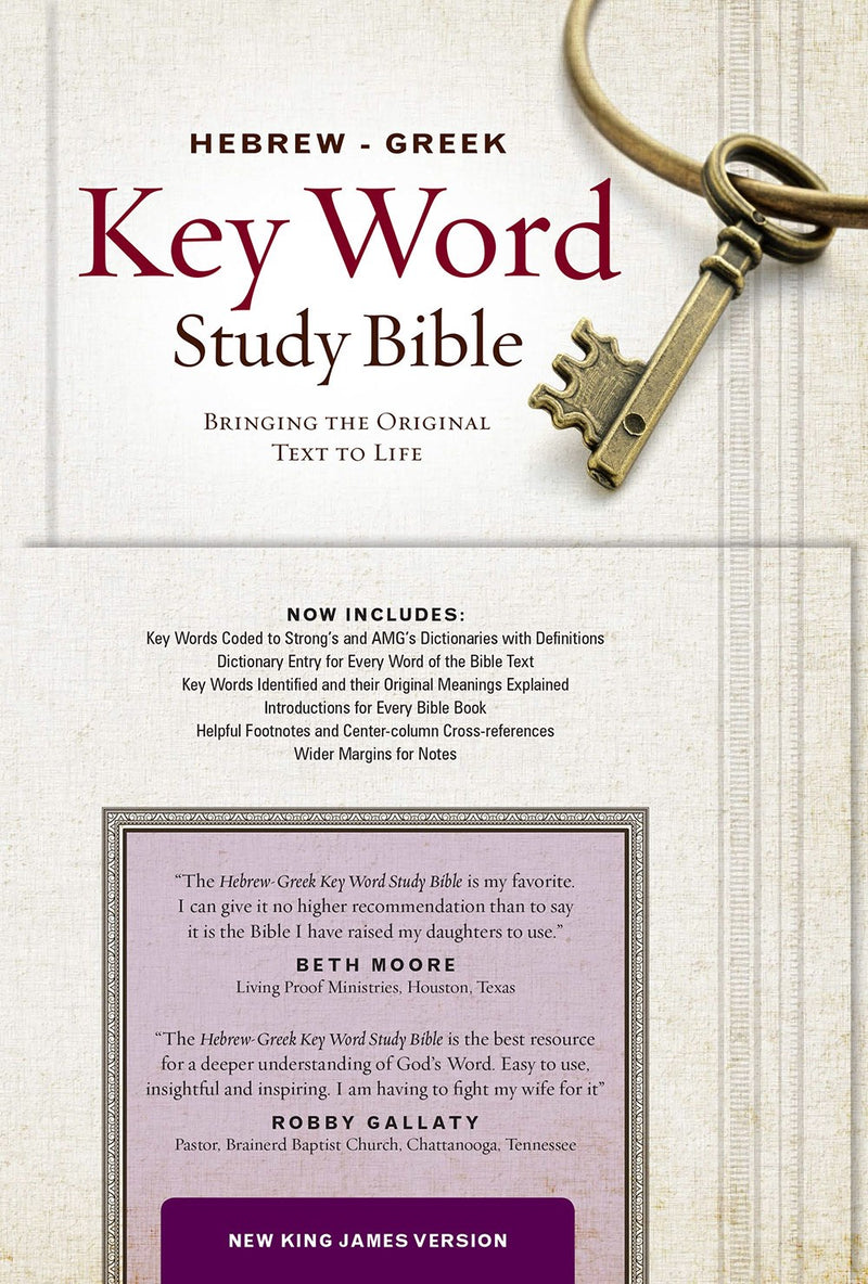 NKJV Hebrew-Greek Key Word Study-Burgundy Genuine Leather Indexed