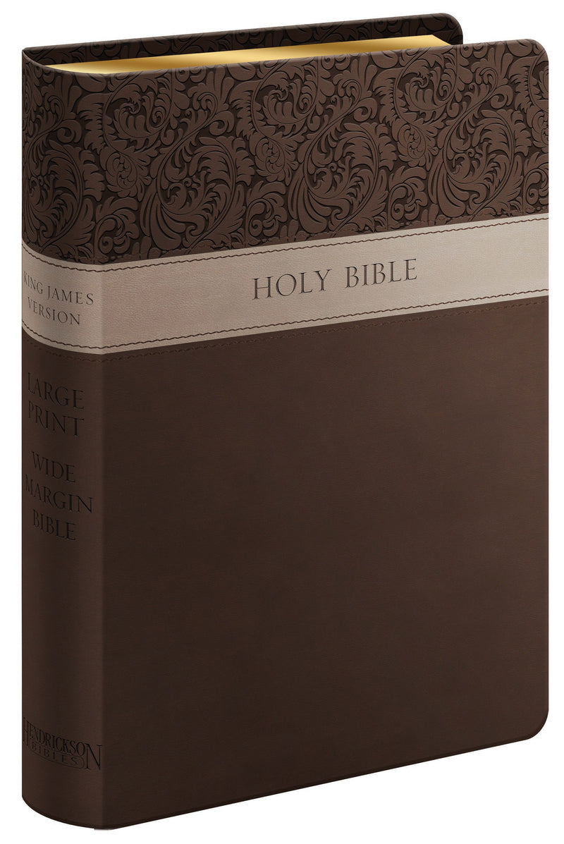 KJV Large Print Wide Margin Bible-Brown Flexisoft