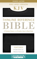 KJV Thinline Reference Bible-Black Bonded Leather 