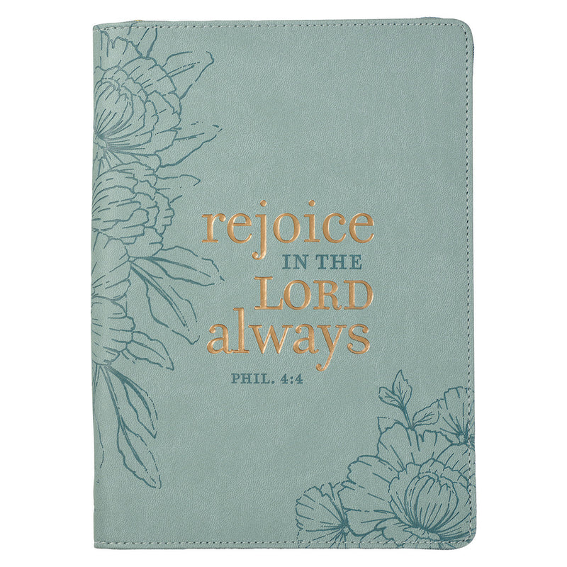 Rejoice Teal Floral - Philippians 4:6