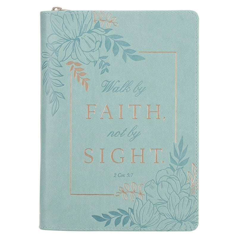 Walk By Faith Teal  Zipper 