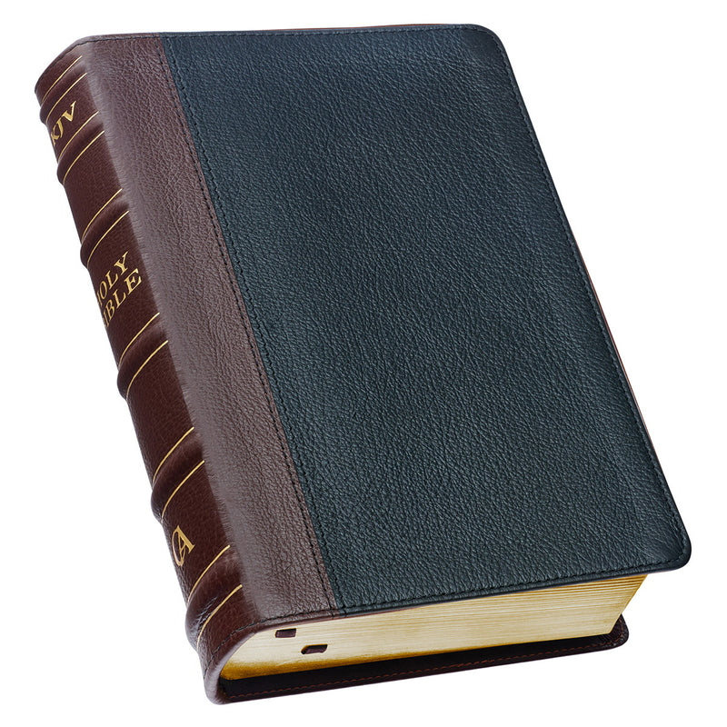 KJV real Leather Large print Study Bible