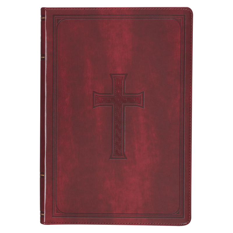 Burgundy Cross Large Print Thin Index