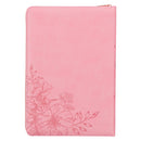 Sunrise Pink Large Print Thinl Zip Index