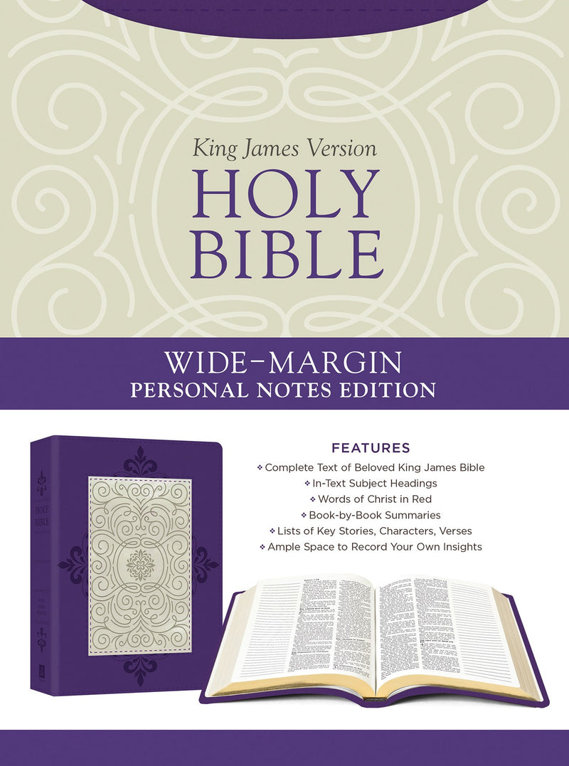 KJV Wide-Margin Personal Notes Bible-Lavender Plume DiCarta