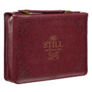 Wees stil Psalm 46:10 Rood Luxleer