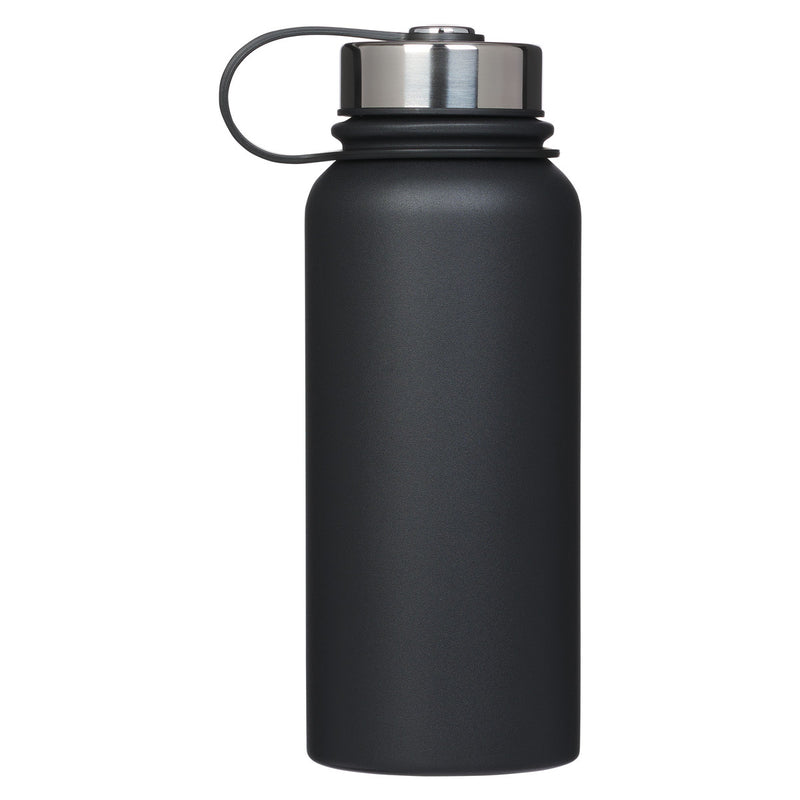 Stainless Steel Water Bottle Black Best Dad Joshua 1:9