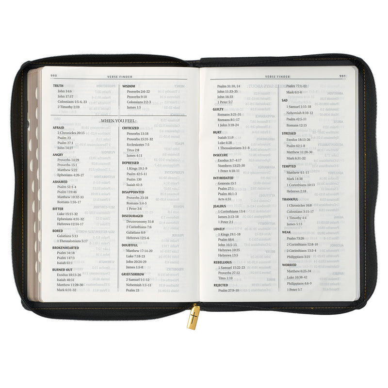 Thinline KJV Black Large Print Index Zip