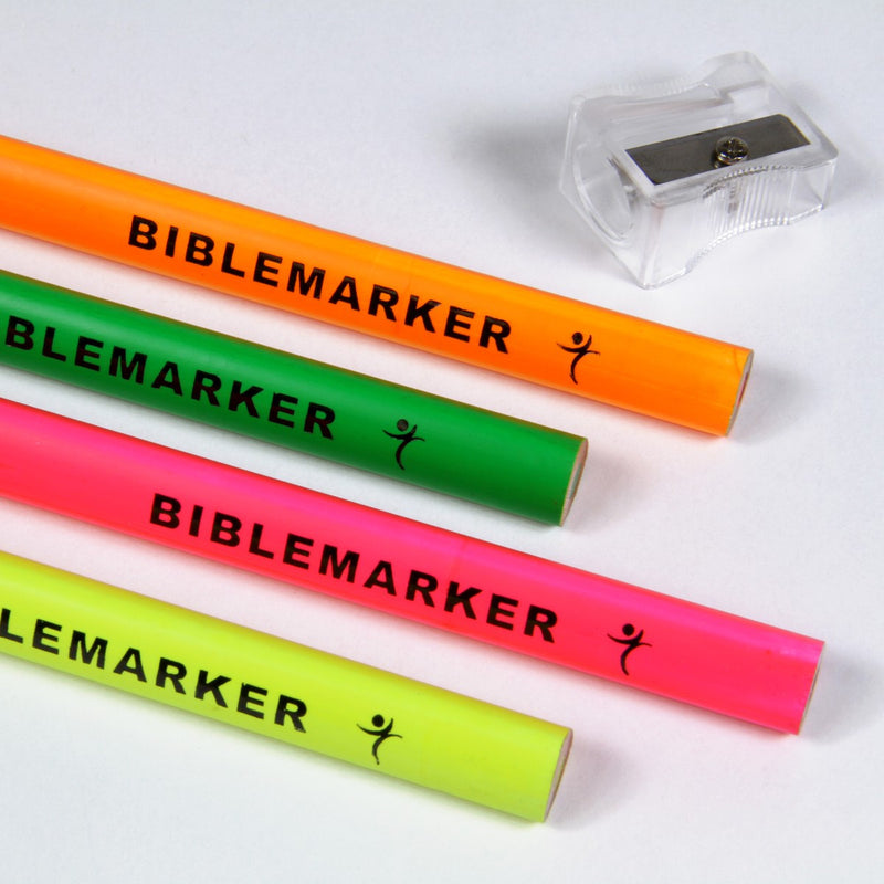 4 Bible markers with sharpener